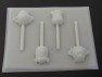 486sp Monster Co. Faces Chocolate or Hard Candy Lollipop Mold